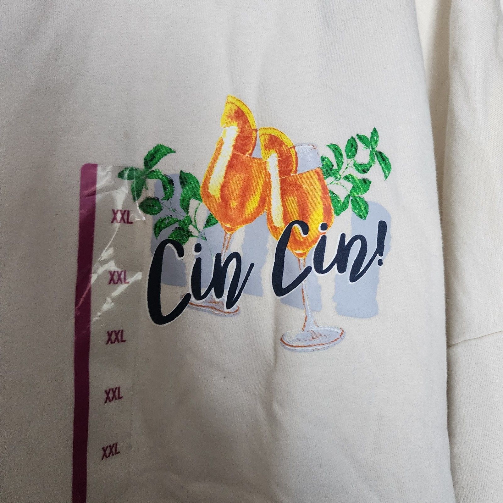 Skinnydip London White Fleece Crewneck Pullover Sweatshirt Graphic Print Xxl Nwt — image 3 of 5